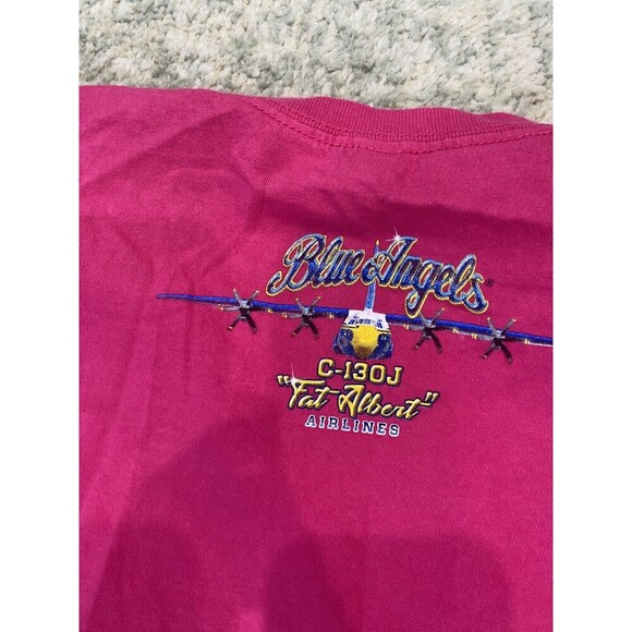 Vintage US Navy Blue Angels Pink Size 3XL Gildan Ultra Cotton - Picture 7 of 7